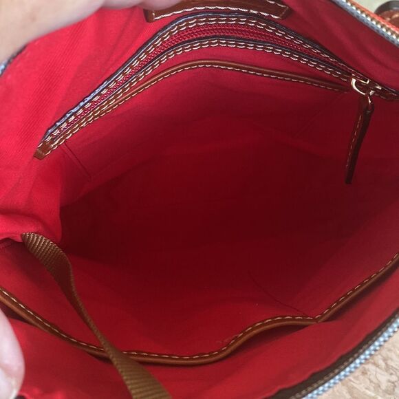 NWOT Dooney & Bourke Leather & Striped Canvas Crossbody Bag - Picture 11 of 16